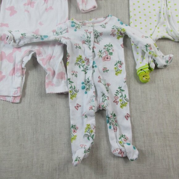 Lot of 3 Carter's Sleep & Play Sleeper Kids Newborn Multi Printed Snap Front - Picture 4 of 6